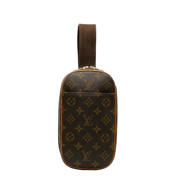 ルイ ヴィトン モノグラム ポシェットガンジュ ボディバッグ ウエストバッグ M51870 ブラウン PVC レザー メンズ LOUIS VUITTON 【中古】
