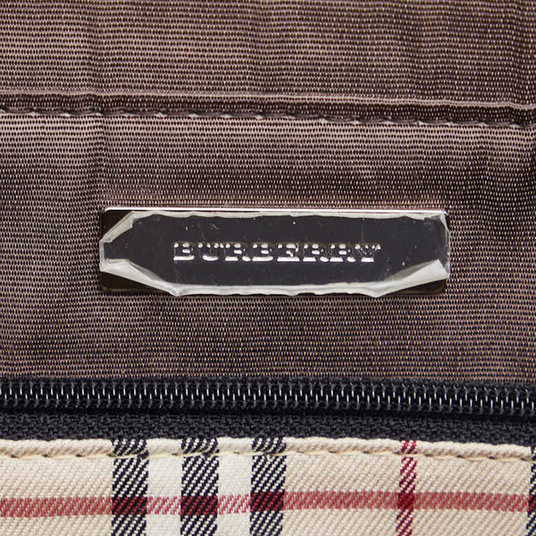 バーバリー ノバチェック ハンドバッグ トートバッグ ブラック レザー レディース BURBERRY 【中古】