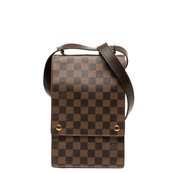 ルイ ヴィトン ダミエ ポートベロー 斜め掛け ショルダーバッグ N45271 ブラウン PVC レザー レディース LOUIS VUITTON 【中古】