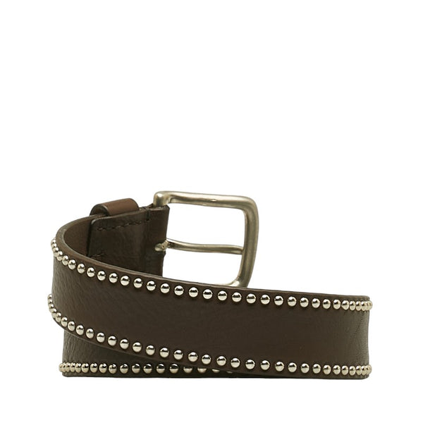 ジェイアンドエムデヴィッドソン スタッズ ベルト 30/75 ブラウン シルバー レザー レディース J&M Davidson 【中古】