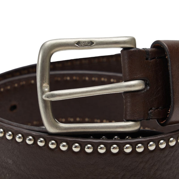 ジェイアンドエムデヴィッドソン スタッズ ベルト 30/75 ブラウン シルバー レザー レディース J&M Davidson 【中古】