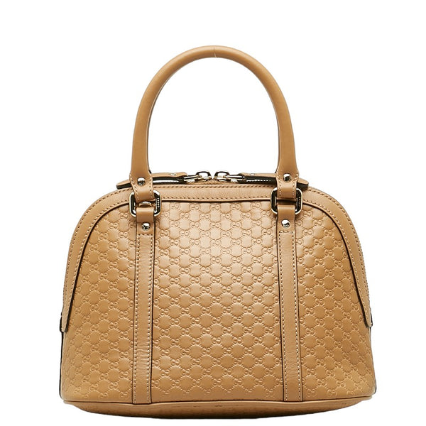 グッチ マイクロ グッチシマ ハンドバッグ ショルダーバッグ 2WAY 449654 ベージュ レザー レディース GUCCI 【中古】