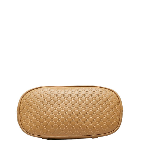 グッチ マイクロ グッチシマ ハンドバッグ ショルダーバッグ 2WAY 449654 ベージュ レザー レディース GUCCI 【中古】