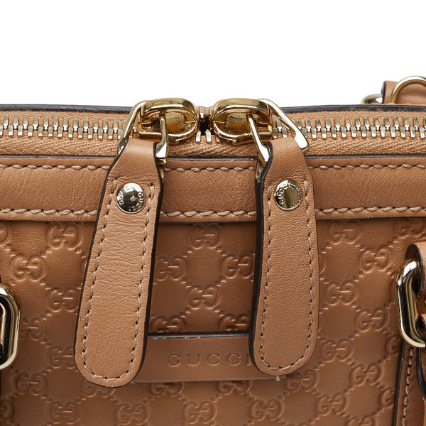 グッチ マイクロ グッチシマ ハンドバッグ ショルダーバッグ 2WAY 449654 ベージュ レザー レディース GUCCI 【中古】