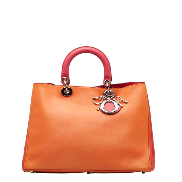 ディオール ディオリッシモ バイカラー ハンドバッグ ショルダーバッグ 2WAY オレンジ ピンク レザー レディース Dior 【中古】