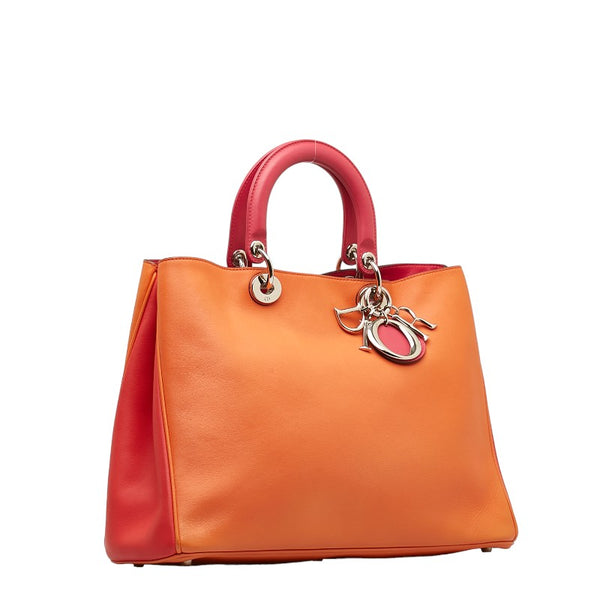 ディオール ディオリッシモ バイカラー ハンドバッグ ショルダーバッグ 2WAY オレンジ ピンク レザー レディース Dior 【中古】