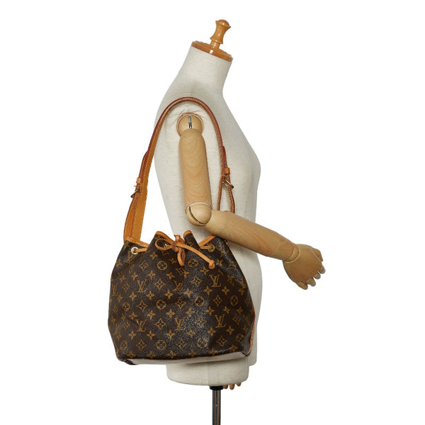 ルイ ヴィトン モノグラム プチノエ  ショルダーバッグ M42226 ブラウン PVC レザー レディース LOUIS VUITTON 【中古】