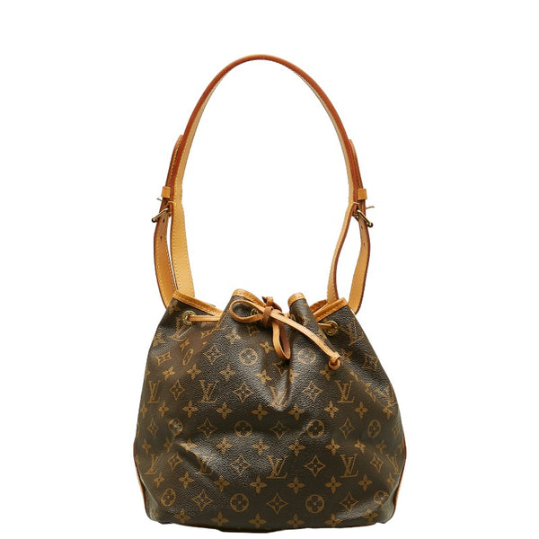 ルイ ヴィトン モノグラム プチノエ  ショルダーバッグ M42226 ブラウン PVC レザー レディース LOUIS VUITTON 【中古】