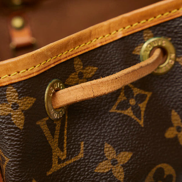 ルイ ヴィトン モノグラム プチノエ  ショルダーバッグ M42226 ブラウン PVC レザー レディース LOUIS VUITTON 【中古】