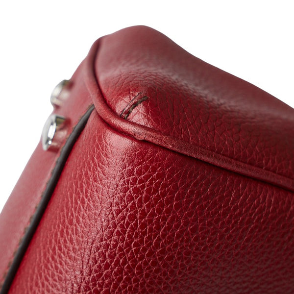 カルティエ マストライン パンチング ハンドバッグ レッド レザー レディース CARTIER 【中古】