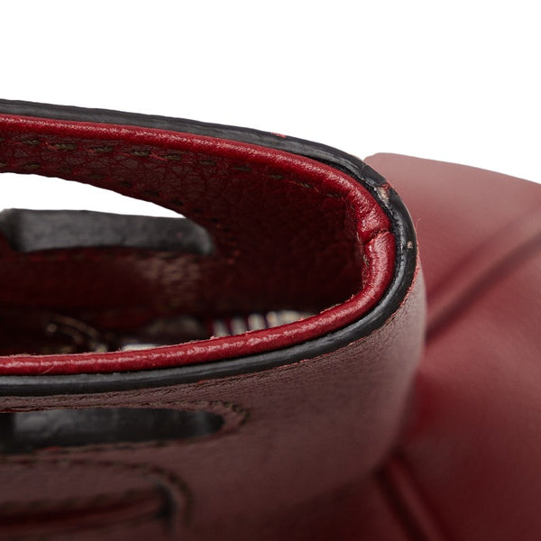 カルティエ マストライン パンチング ハンドバッグ レッド レザー レディース CARTIER 【中古】