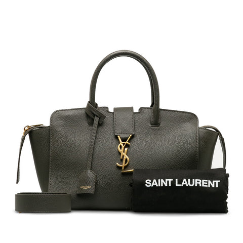 サンローラン ベビー ダウンタウンカバス ハンドバッグ ショルダーバッグ 2WAY グレージュ レザー レディース SAINT LAURENT 【中古】