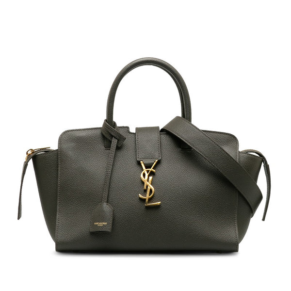 サンローラン ベビー ダウンタウンカバス ハンドバッグ ショルダーバッグ 2WAY グレージュ レザー レディース SAINT LAURENT 【中古】