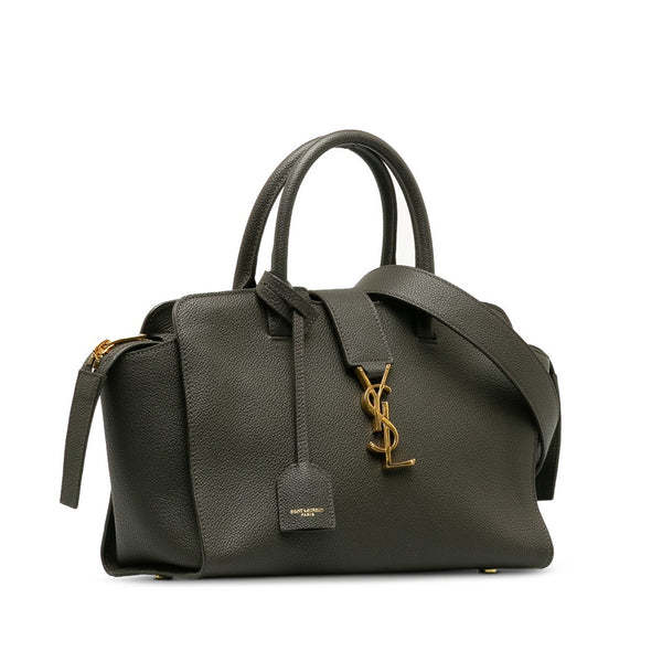 サンローラン ベビー ダウンタウンカバス ハンドバッグ ショルダーバッグ 2WAY グレージュ レザー レディース SAINT LAURENT 【中古】