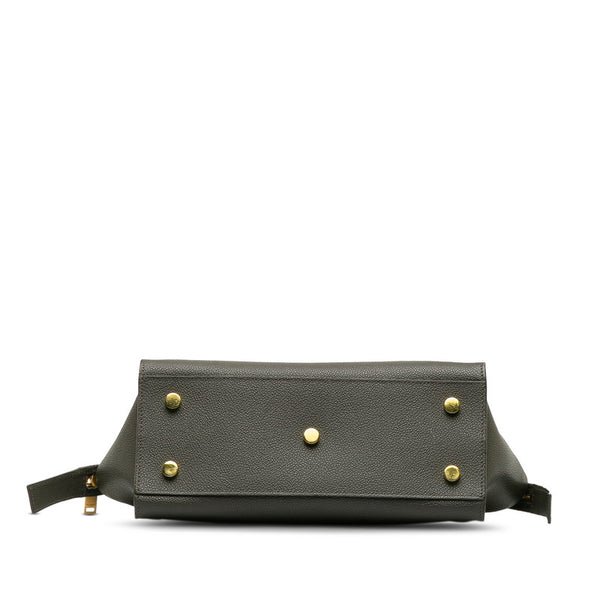 サンローラン ベビー ダウンタウンカバス ハンドバッグ ショルダーバッグ 2WAY グレージュ レザー レディース SAINT LAURENT 【中古】