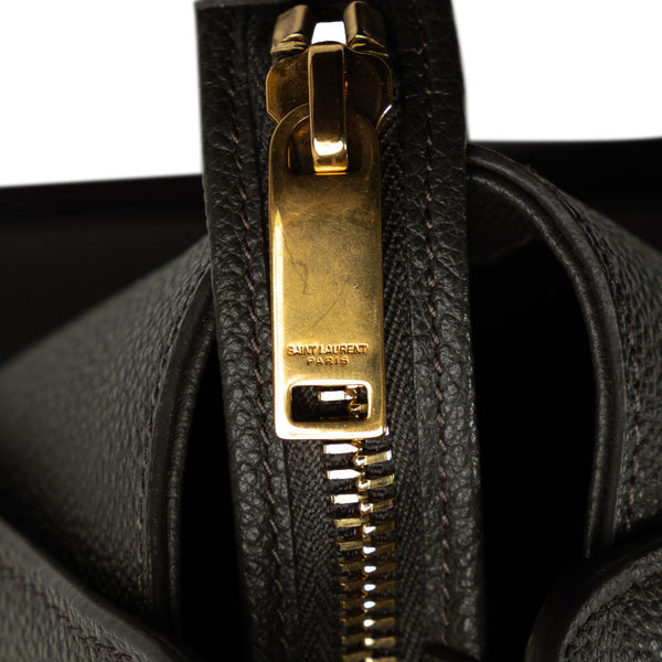 サンローラン ベビー ダウンタウンカバス ハンドバッグ ショルダーバッグ 2WAY グレージュ レザー レディース SAINT LAURENT 【中古】