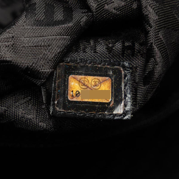 シャネル チョコバー ロゴプレート ミニボストンバッグ ハンドバッグ ブラック キャンバス レディース CHANEL 【中古】