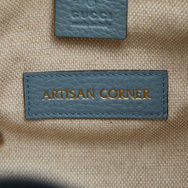 グッチ ソーホー インターロッキングＧ ハンドバッグ ショルダーバッグ２WAY 336751 ブルー レザー レディース GUCCI 【中古】