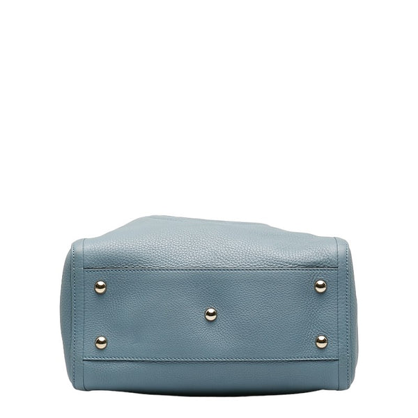 グッチ ソーホー インターロッキングＧ ハンドバッグ ショルダーバッグ２WAY 336751 ブルー レザー レディース GUCCI 【中古】