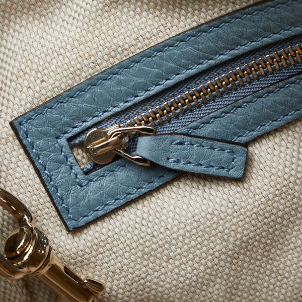 グッチ ソーホー インターロッキングＧ ハンドバッグ ショルダーバッグ２WAY 336751 ブルー レザー レディース GUCCI 【中古】