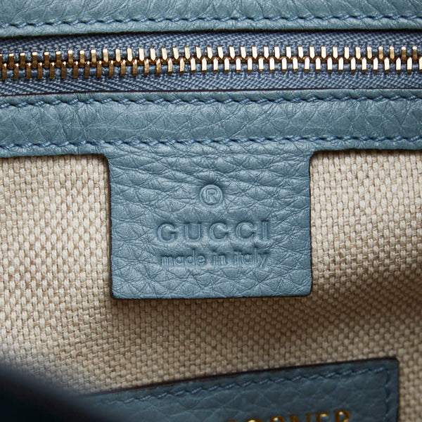 グッチ ソーホー インターロッキングＧ ハンドバッグ ショルダーバッグ２WAY 336751 ブルー レザー レディース GUCCI 【中古】