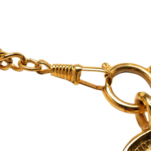 シャネル カンボン ロゴ ネックレス ゴールド メッキ レディース CHANEL 【中古】