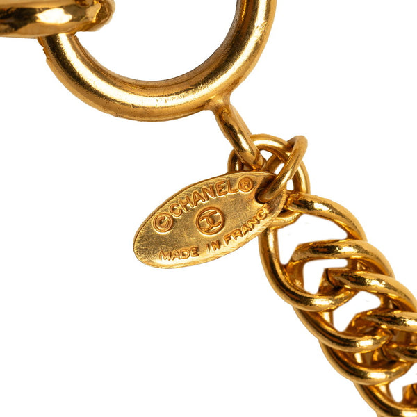 シャネル カンボン ロゴ ネックレス ゴールド メッキ レディース CHANEL 【中古】