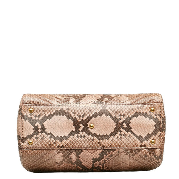 グッチ GGマーモント ハンドバッグ ショルダーバッグ2WAY 448054 ピンク パイソン レザー レディース GUCCI 【中古】