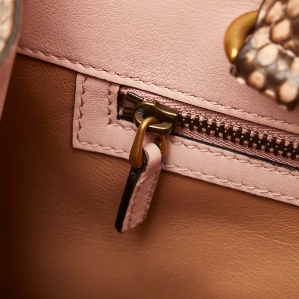 グッチ GGマーモント ハンドバッグ ショルダーバッグ2WAY 448054 ピンク パイソン レザー レディース GUCCI 【中古】