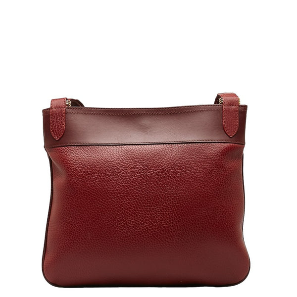カルティエ マストライン 斜め掛け ショルダーバッグ ボルドー ワインレッド レザー レディース CARTIER 【中古】