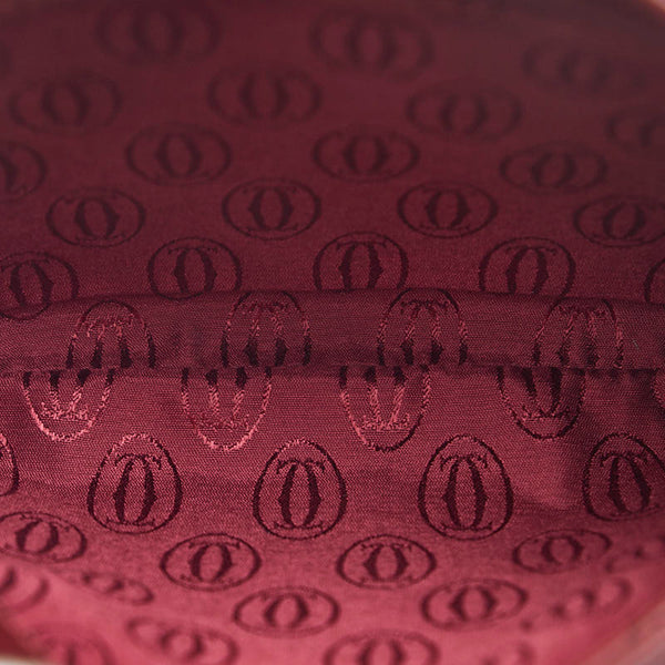 カルティエ マストライン 斜め掛け ショルダーバッグ ボルドー ワインレッド レザー レディース CARTIER 【中古】