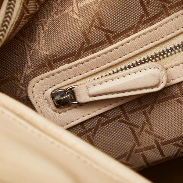 ディオール レディディオール カナージュ ハンドバッグ ショルダーバッグ 2WAY ベージュ レザー レディース Dior 【中古】