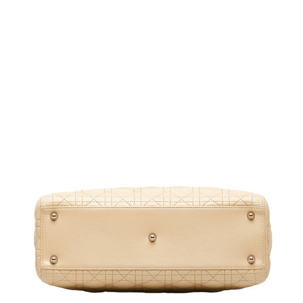 ディオール レディディオール カナージュ ハンドバッグ ショルダーバッグ 2WAY ベージュ レザー レディース Dior 【中古】