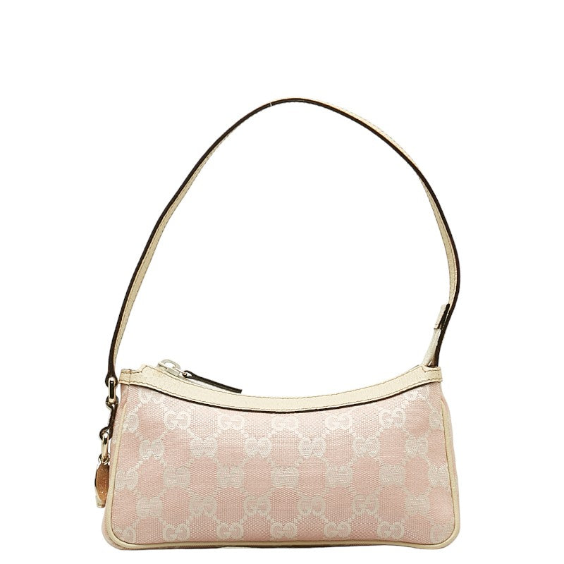 グッチ GGキャンバス ミニ ショルダーバッグ アクセサリーポーチ 154432 ピンク アイボリー キャンバス レザー レディース GUCCI 【中古】