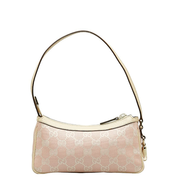 グッチ GGキャンバス ミニ ショルダーバッグ アクセサリーポーチ 154432 ピンク アイボリー キャンバス レザー レディース GUCCI 【中古】