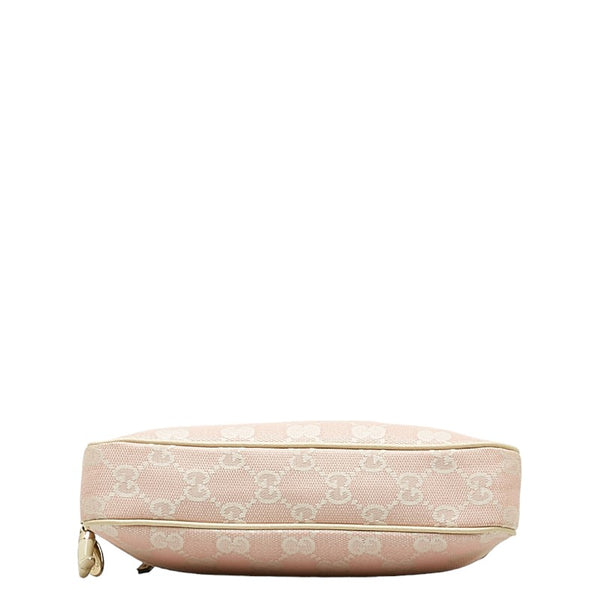 グッチ GGキャンバス ミニ ショルダーバッグ アクセサリーポーチ 154432 ピンク アイボリー キャンバス レザー レディース GUCCI 【中古】