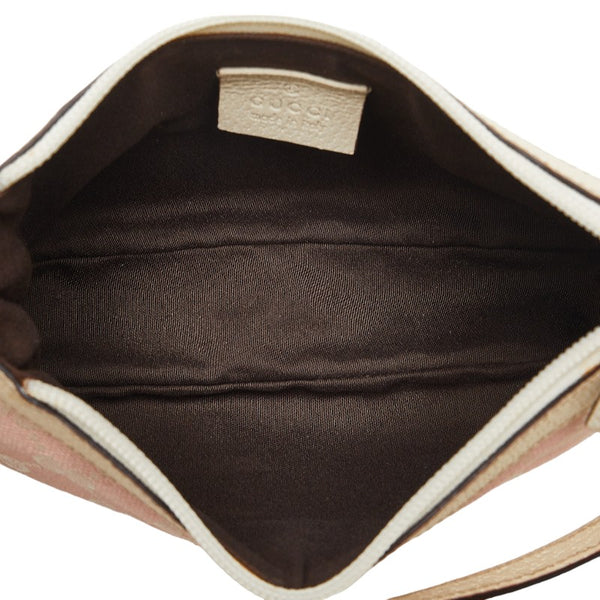 グッチ GGキャンバス ミニ ショルダーバッグ アクセサリーポーチ 154432 ピンク アイボリー キャンバス レザー レディース GUCCI 【中古】