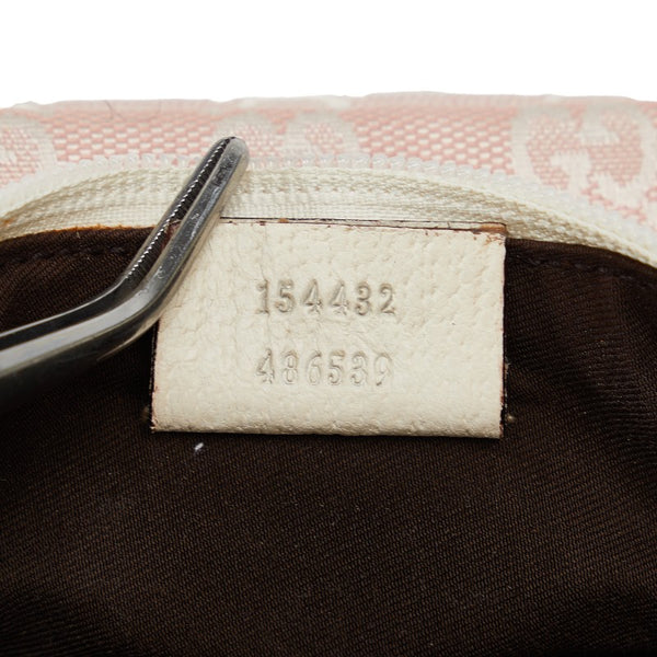 グッチ GGキャンバス ミニ ショルダーバッグ アクセサリーポーチ 154432 ピンク アイボリー キャンバス レザー レディース GUCCI 【中古】