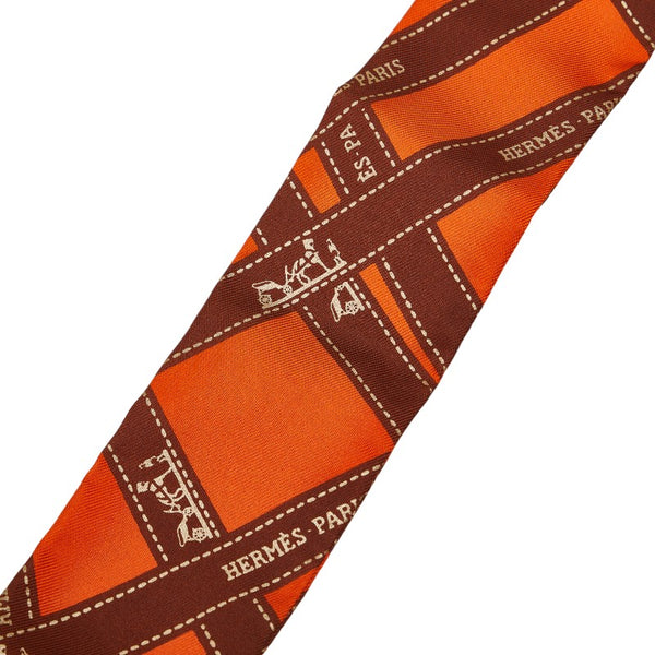 エルメス ツイリー BOLDUC ボルデュック スカーフ オレンジ ブラウン シルク レディース HERMES 【中古】