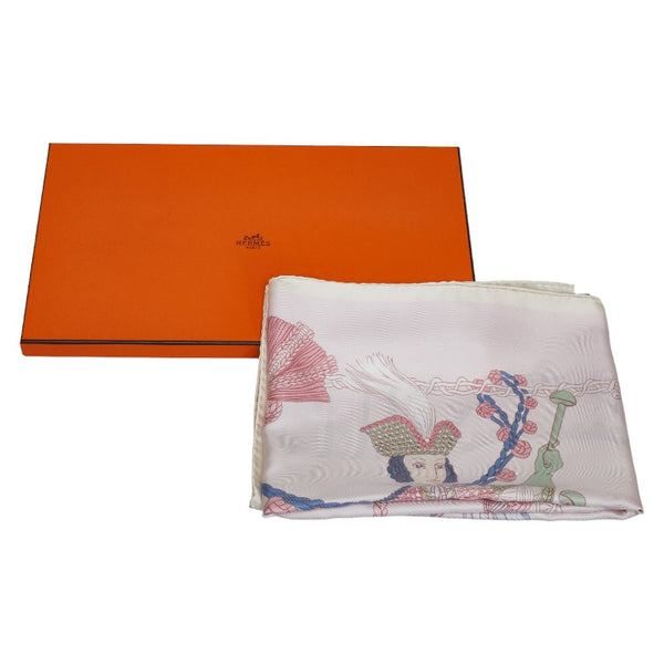 エルメス カレ90 Le Timbalier ティンパニ奏者 スカーフ ピンク マルチカラー シルク レディース HERMES 【中古】
