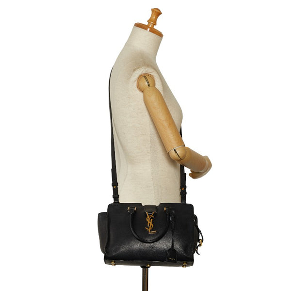 サンローラン ベイビーカバス ハンドバッグ ショルダーバッグ 2WAY GNR424868 ブラック レザー レディース SAINT LAURENT 【中古】