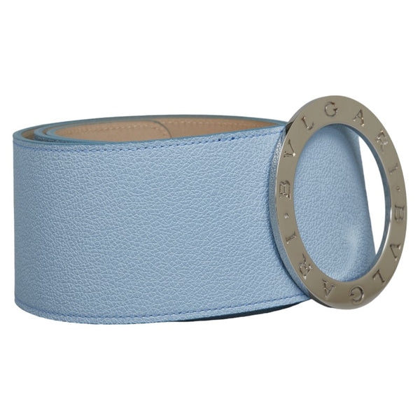 ブルガリ ビーゼロワン ベルト サイズ：80/32 ライトブルー レザー レディース BVLGARI 【中古】