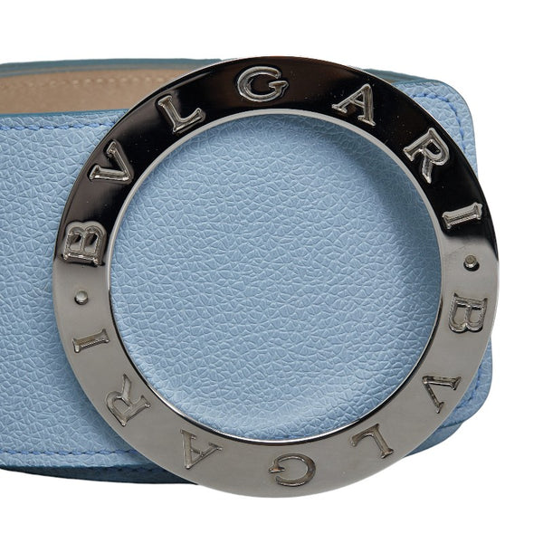 ブルガリ ビーゼロワン ベルト サイズ：80/32 ライトブルー レザー レディース BVLGARI 【中古】