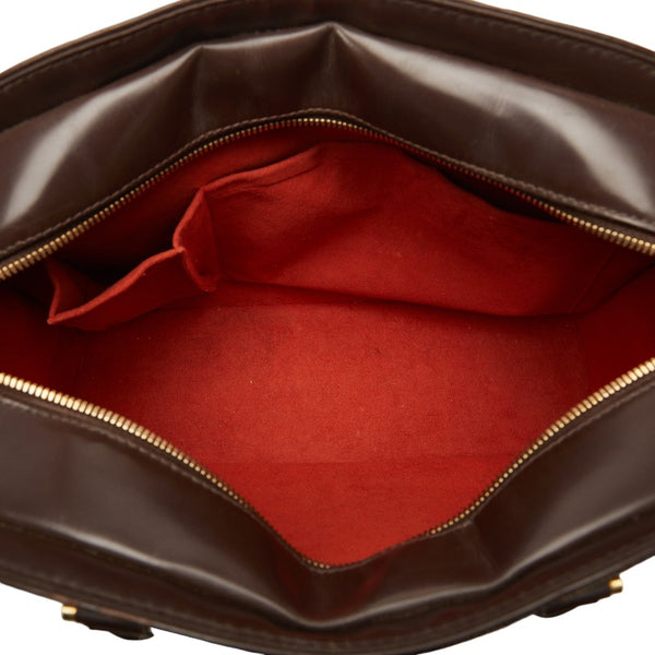 ルイ ヴィトン ダミエ サリア オリゾンタル ハンドバッグ N51282 エベヌ ブラウン PVC レザー レディース LOUIS VUITTON 【中古】