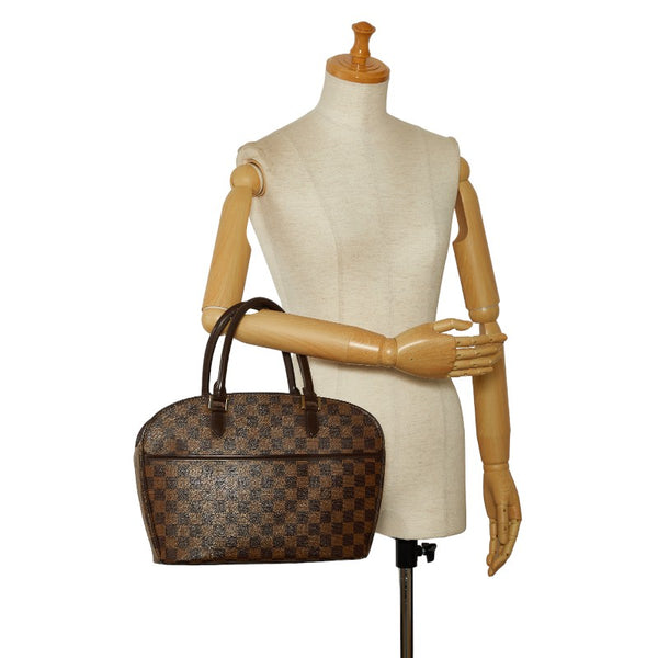 ルイ ヴィトン ダミエ サリア オリゾンタル ハンドバッグ N51282 エベヌ ブラウン PVC レザー レディース LOUIS VUITTON 【中古】