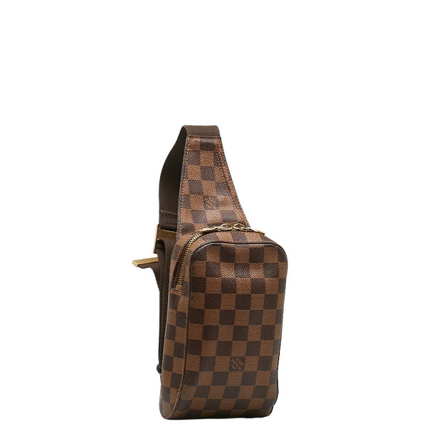 ルイ ヴィトン ダミエ ジェロニモス ボディバッグ ウエストバッグ N51994 ブラウン PVC レザー メンズ LOUIS VUITTON 【中古】