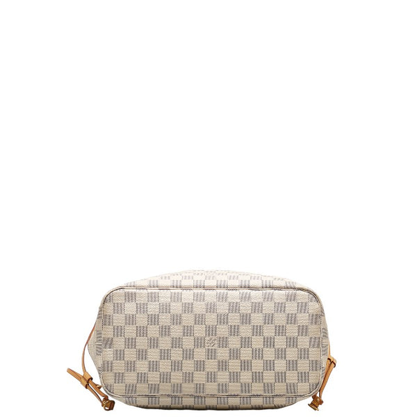 ルイ ヴィトン ダミエ アズール ネヴァーフルMM トートバッグ ショルダーバッグ N51107 ホワイト PVC レザー レディース LOUIS VUITTON 【中古】