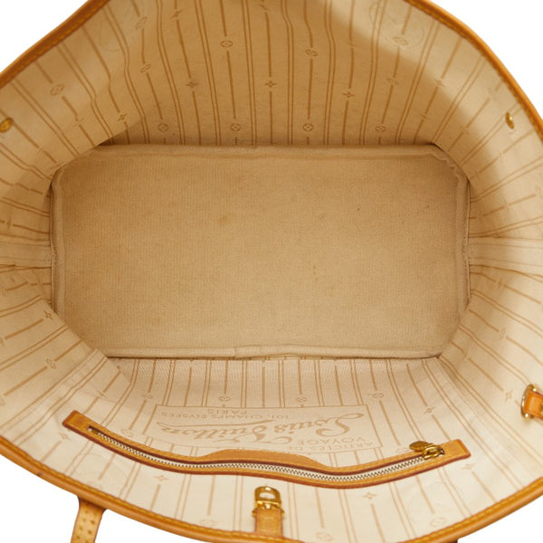 ルイ ヴィトン ダミエ アズール ネヴァーフルMM トートバッグ ショルダーバッグ N51107 ホワイト PVC レザー レディース LOUIS VUITTON 【中古】