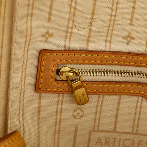 ルイ ヴィトン ダミエ アズール ネヴァーフルMM トートバッグ ショルダーバッグ N51107 ホワイト PVC レザー レディース LOUIS VUITTON 【中古】