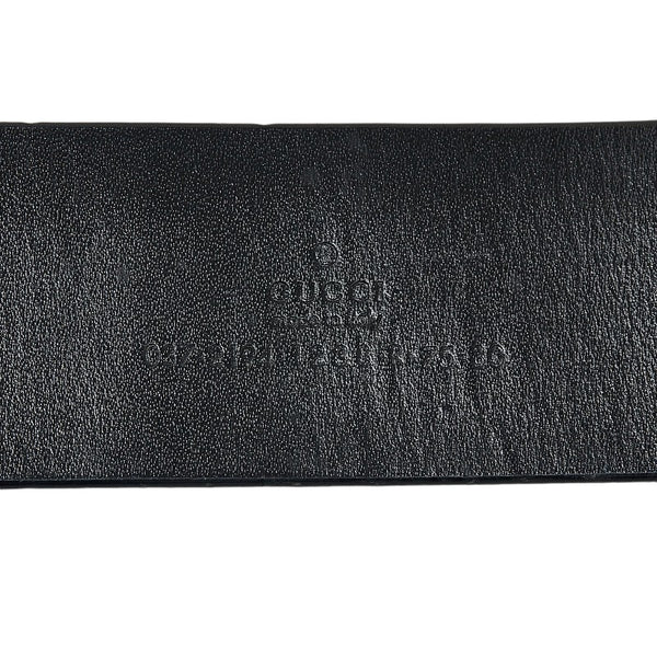 グッチ インターロッキングG ベルト 037 2194 シルバー ブラック レザー レディース GUCCI 【中古】